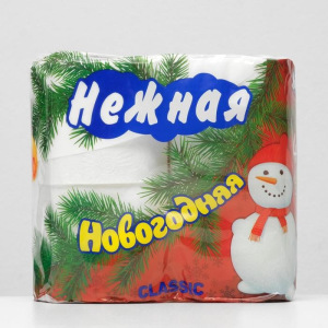 Туалетная бумага «Нежная» со втулкой, белая, 2 слоя, 4 рулона Туалетная бумага «Нежная» со втулкой, белая, 2 слоя, 4 рулона