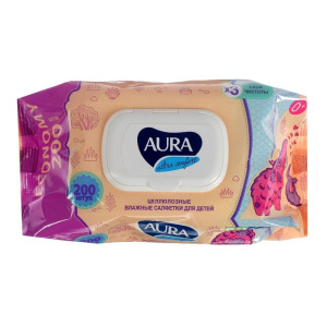 Влажные салфетки Aura Ultra Comfort, для детей, 200 шт. Влажные салфетки Aura Ultra Comfort, для детей, 200 шт.