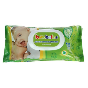 Влажные салфетки Bambolina, детские, 120 шт. Влажные салфетки Bambolina, детские, 120 шт.