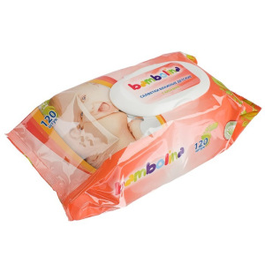 Влажные салфетки Bambolina, детские, 120 шт. Влажные салфетки Bambolina, детские, 120 шт.