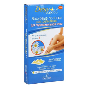 Восковые полоски для депиляции Deep Depil, с ромашкой, для чувствительной кожи, 20 шт Восковые полоски для депиляции Deep Depil, с ромашкой, для чувствительной кожи, 20 шт