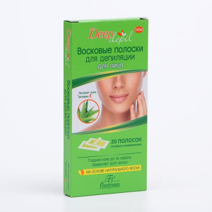 Восковые полоски для депиляции лица Deep Depil, с алоэ вера, 20 шт Восковые полоски для депиляции лица Deep Depil, с алоэ вера, 20 шт