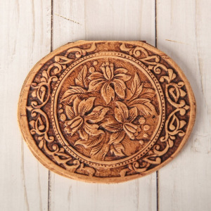 Зеркало «Цветы», на шарнирах, береста Зеркало «Цветы», на шарнирах, береста