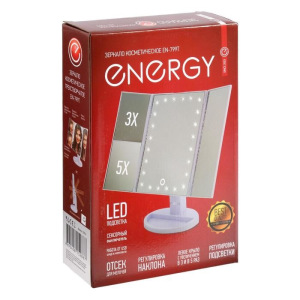 Зеркало ENERGY EN-799Т, подсветка, 22.3 х 16.3 см, увеличение 3Х/5Х, 4хАА Зеркало ENERGY EN-799Т, подсветка, 22.3 х 16.3 см, увеличение 3Х/5Х, 4хАА