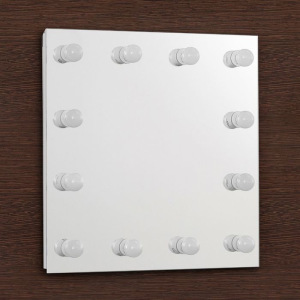 Зеркало, гримерное, настенное, 12 лампочек, 60×60 cм Зеркало, гримерное, настенное, 12 лампочек, 60×60 cм