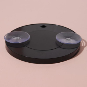 Зеркало макияжное, увеличение × 5, на присосках, цвет чёрный Зеркало макияжное, увеличение × 5, на присосках, цвет чёрный