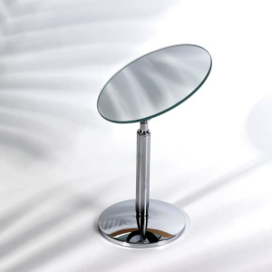 Зеркало настольное, d зеркальной поверхности 12 см, цвет серебряный Зеркало настольное, d зеркальной поверхности 12 см, цвет серебряный