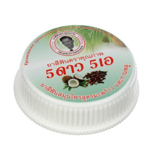 Зубная паста травяная отбеливающаяя 5 Star Cosmetic, с экстрактом Кокоса, 25 г Зубная паста травяная отбеливающаяя 5 Star Cosmetic, с экстрактом Кокоса, 25 г