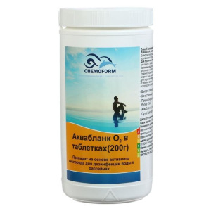 Активный кислород для дезинфекции воды в бассейнах Аквабланк О2 в таблетках (200 г) 1 кг Активный кислород для дезинфекции воды в бассейнах Аквабланк О2 в таблетках (200 г) 1 кг
