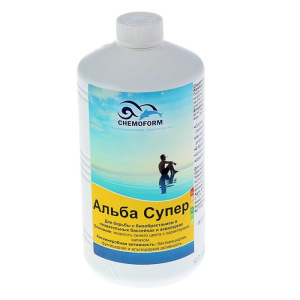 Альгицид против водорослей, бактерий и грибков в бассейне Альба Супер 1 л Альгицид против водорослей, бактерий и грибков в бассейне Альба Супер 1 л