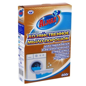 Almaz Хозяйственное Мыло-Порошок для автоматической и ручной стирки, 600 гр Almaz Хозяйственное Мыло-Порошок для автоматической и ручной стирки, 600 гр