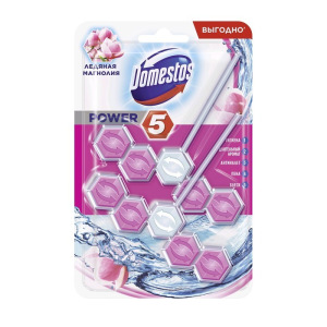Блок для очищения унитаза Domestos Power 5 Duo «Ледяная магнолия», 2 шт. по 55 г Блок для очищения унитаза Domestos Power 5 Duo «Ледяная магнолия», 2 шт. по 55 г