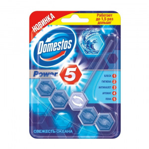 Блок для очищения унитаза Domestos Power 5 «Океан», 55 г Блок для очищения унитаза Domestos Power 5 «Океан», 55 г