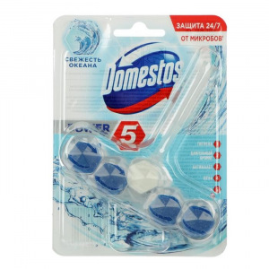 Блок для очищения унитаза Domestos Power 5 «Океан», 55 г Блок для очищения унитаза Domestos Power 5 «Океан», 55 г