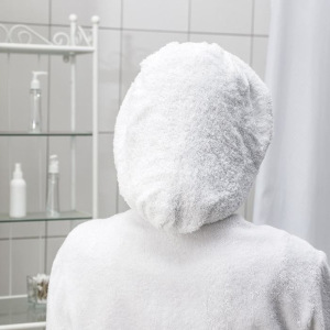 Чалма для сауны/душа в косметичке махровая, хлопок, цвет белый Чалма для сауны/душа в косметичке махровая, хлопок, цвет белый