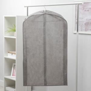 Чехол для одежды зимний 100×60×10 см, спанбонд, цвет серый Чехол для одежды зимний 100×60×10 см, спанбонд, цвет серый