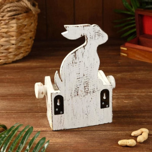 Держатель для туалетной бумаги "Кролик белый" дерево 18х10х25 Держатель для туалетной бумаги "Кролик белый" дерево 18х10х25