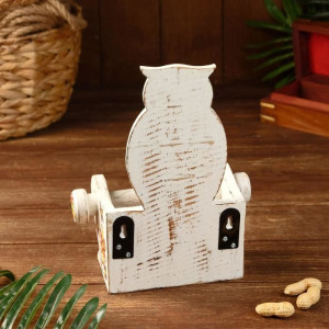 Держатель для туалетной бумаги "Сова белая" дерево 18х10х25 Держатель для туалетной бумаги "Сова белая" дерево 18х10х25