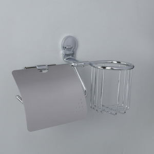 Держатель для туалетной бумаги с крышкой и дезодоранта Accoona A11805-1, цвет хром Держатель для туалетной бумаги с крышкой и дезодоранта Accoona A11805-1, цвет хром