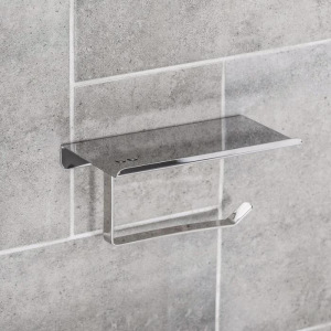 Держатель для туалетной бумаги, с полочкой для телефона Держатель для туалетной бумаги, с полочкой для телефона