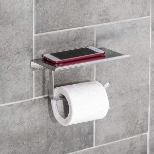 Держатель для туалетной бумаги, с полочкой для телефона Держатель для туалетной бумаги, с полочкой для телефона