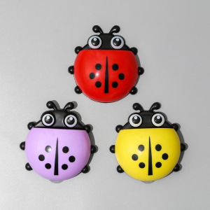 Держатель для зубных щёток детский «Божья коровка», на присосках, цвет МИКС Держатель для зубных щёток детский «Божья коровка», на присосках, цвет МИКС