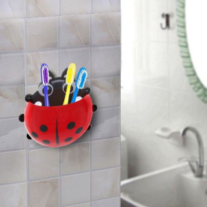 Держатель для зубных щёток детский «Божья коровка», на присосках, цвет МИКС Держатель для зубных щёток детский «Божья коровка», на присосках, цвет МИКС