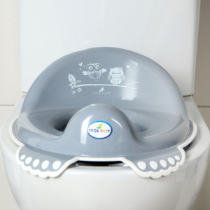 Детская накладка - сиденье на унитаз антискользящая «Совы», цвет серый Детская накладка - сиденье на унитаз антискользящая «Совы», цвет серый