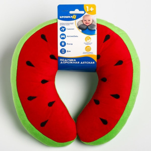 Детская подушка для путешествий «Арбуз», цвет зеленый Детская подушка для путешествий «Арбуз», цвет зеленый