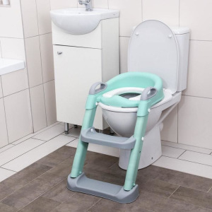 Детское сиденье на унитаз, цвет серый/зеленый Детское сиденье на унитаз, цвет серый/зеленый