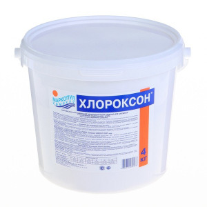 Дезинфицирующее средство "Хлороксон" для воды в бассейне, ведро, 4 кг Дезинфицирующее средство "Хлороксон" для воды в бассейне, ведро, 4 кг