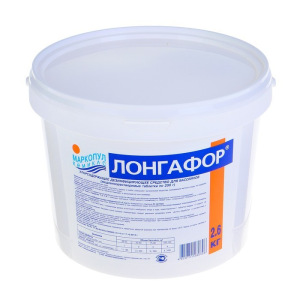 Дезинфицирующее средство "Лонгафор" таблетки 200 г, для воды в бассейне, ведро, 2,6 кг Дезинфицирующее средство "Лонгафор" таблетки 200 г, для воды в бассейне, ведро, 2,6 кг