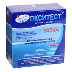 Дезинфицирующее средство "Окситест" для воды в бассейне, гофроящик, 1,5 кг Дезинфицирующее средство "Окситест" для воды в бассейне, гофроящик, 1,5 кг