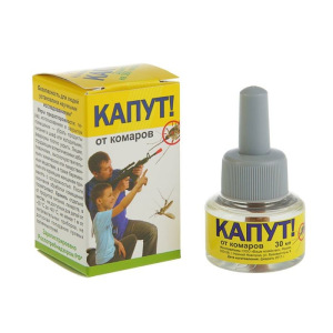 Дополнительный флакон-жидкость для фумигатора от комаров "Капут", 30 мл Дополнительный флакон-жидкость для фумигатора от комаров "Капут", 30 мл