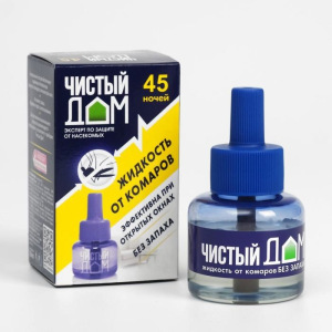 Дополнительный флакон-жидкость от комаров "Чистый дом", без запаха, 45 ночей Дополнительный флакон-жидкость от комаров "Чистый дом", без запаха, 45 ночей