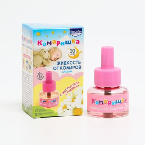 Дополнительный флакон-жидкость от комаров "Чистый дом", Комаришка, для детей, 30 ночей Дополнительный флакон-жидкость от комаров "Чистый дом", Комаришка, для детей, 30 ночей