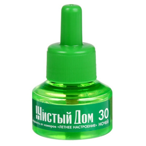 Дополнительный флакон-жидкость от комаров "Чистый дом", Летнее настроение, 30 ночей Дополнительный флакон-жидкость от комаров "Чистый дом", Летнее настроение, 30 ночей