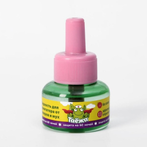 Дополнительный флакон-жидкость "Таежа", от комаров и мух, без запаха, 60 ночей, 40 мл Дополнительный флакон-жидкость "Таежа", от комаров и мух, без запаха, 60 ночей, 40 мл