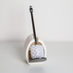 Ёрш для унитаза с подставкой «Лулу», 12×8,5×37 см, цвет белый/серый Ёрш для унитаза с подставкой «Лулу», 12×8,5×37 см, цвет белый/серый