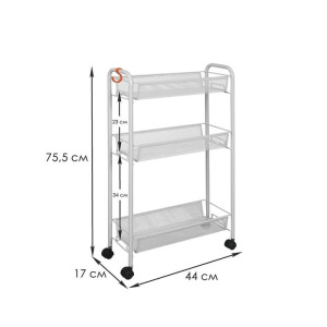 Этажерка на колёсиках «Ладья 1К», 3 яруса, 44×17×75,5 см, цвет серый Этажерка на колёсиках «Ладья 1К», 3 яруса, 44×17×75,5 см, цвет серый