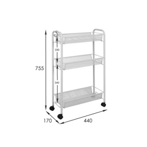 Этажерка на колёсиках «Ладья 1К», 3 яруса, 44×17×75,5 см, цвет серый Этажерка на колёсиках «Ладья 1К», 3 яруса, 44×17×75,5 см, цвет серый