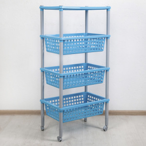 Этажерка напольная 3-х секционная «Элиза», на колёсиках, цвет МИКС Этажерка напольная 3-х секционная «Элиза», на колёсиках, цвет МИКС