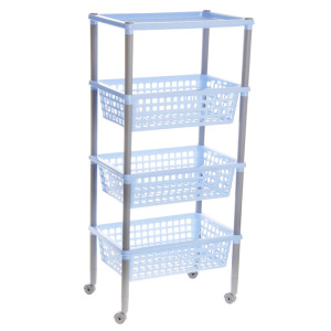 Этажерка напольная 3-х секционная «Элиза», на колёсиках, цвет МИКС Этажерка напольная 3-х секционная «Элиза», на колёсиках, цвет МИКС