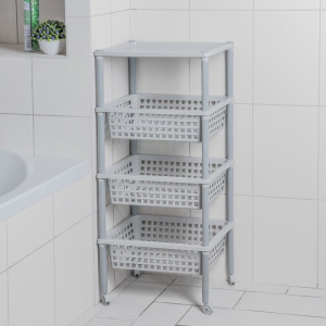 Этажерка напольная 3-х секционная «Элиза», на колёсиках, цвет МИКС Этажерка напольная 3-х секционная «Элиза», на колёсиках, цвет МИКС