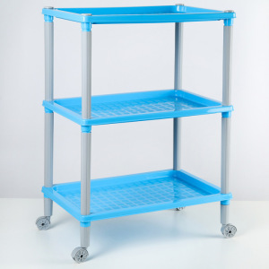 Этажерка напольная 3-х секционная «Флавия», на колёсиках, цвет МИКС Этажерка напольная 3-х секционная «Флавия», на колёсиках, цвет МИКС