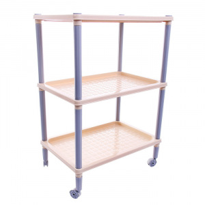 Этажерка напольная 3-х секционная «Флавия», на колёсиках, цвет МИКС Этажерка напольная 3-х секционная «Флавия», на колёсиках, цвет МИКС