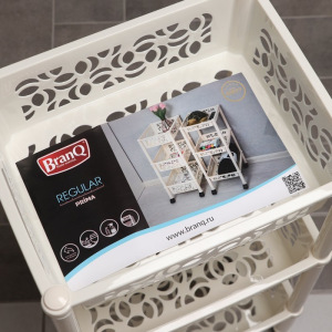 Этажерка напольная 3-х секционная Prima, на колёсиках, цвет МИКС Этажерка напольная 3-х секционная Prima, на колёсиках, цвет МИКС