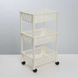Этажерка напольная 3-х секционная Prima, на колёсиках, цвет МИКС Этажерка напольная 3-х секционная Prima, на колёсиках, цвет МИКС