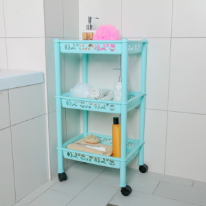 Этажерка напольная 3-х секционная Prima, на колёсиках, цвет МИКС Этажерка напольная 3-х секционная Prima, на колёсиках, цвет МИКС