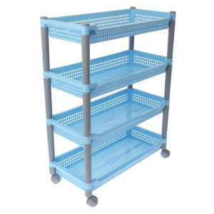 Этажерка напольная 4-х секционная «Флёр», на колёсиках, цвет МИКС Этажерка напольная 4-х секционная «Флёр», на колёсиках, цвет МИКС